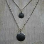 Double-strand Wood Grain Necklace. Hand-engraved pendants; sterling silver. $90.00