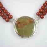 Pakistani Onyx with Red Japser double strand necklace