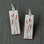 Spring Flora Earrings, sterling and copper