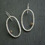 Textured sterling silver and golden citrine. 
Approx. 39mm L x 23mm W