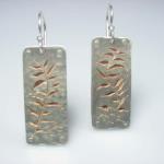 Pink Beds earrings. Hammered sterling silver and copper.
$145.00