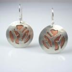 Craggy Dome. Sterling silver and copper earrings. 
