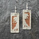 Mirrored Trees. 
Hand-cut and textured. Sterling silver and copper. 
 