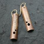 Textured brass with heat-patina finish. 14k Gold-filled wires.
$65.00